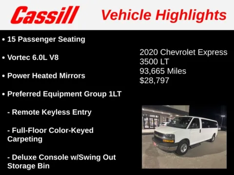 More photos of 2020 Chevrolet Express 3500 LT at Cassill Motors, IA