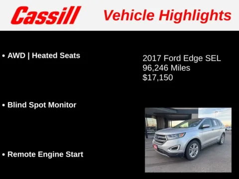 Another view of 2017 Ford Edge SEL for sale in Cedar Rapids, IA at Cassill Motors