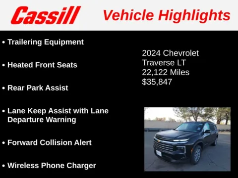 Another view of 2024 Chevrolet Traverse LT for sale in Cedar Rapids, IA at Cassill Motors