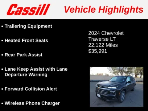 Another view of 2024 Chevrolet Traverse LT for sale in Cedar Rapids, IA at Cassill Motors