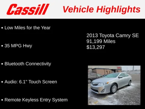 Another view of 2013 Toyota Camry SE for sale in Cedar Rapids, IA at Cassill Motors