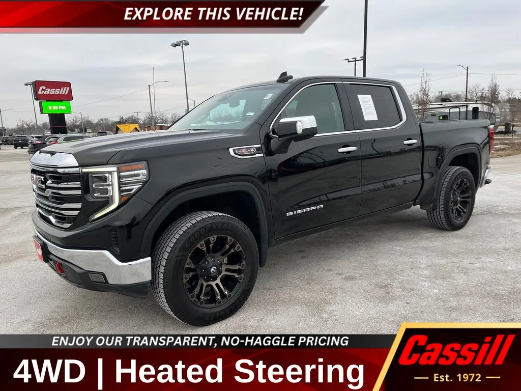 Black 2022 GMC Sierra 1500 SLT for sale in Cedar Rapids, IA