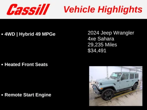 Another view of 2024 Jeep Wrangler Sahara 4xe for sale in Cedar Rapids, IA at Cassill Motors