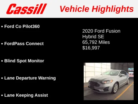 Another view of 2020 Ford Fusion Hybrid SE for sale in Cedar Rapids, IA at Cassill Motors
