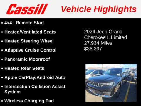 Another view of 2024 Jeep Grand Cherokee L Limited for sale in Cedar Rapids, IA at Cassill Motors