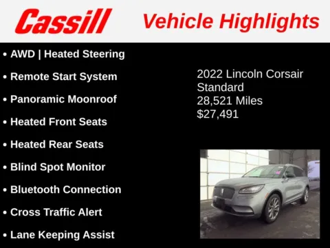 Another view of 2022 Lincoln Corsair Standard for sale in Cedar Rapids, IA at Cassill Motors