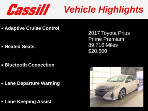 Another view of 2017 Toyota Prius Prime Premium for sale in Cedar Rapids, IA at Cassill Motors
