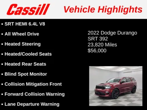Another view of 2022 Dodge Durango SRT 392 for sale in Cedar Rapids, IA at Cassill Motors