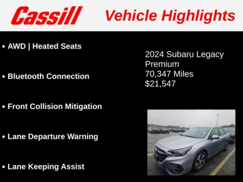 Another view of 2024 Subaru Legacy Premium for sale in Cedar Rapids, IA at Cassill Motors