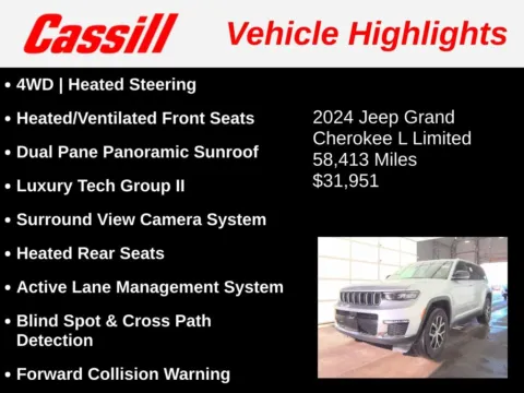 Another view of 2024 Jeep Grand Cherokee L Limited for sale in Cedar Rapids, IA at Cassill Motors
