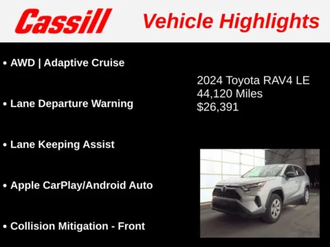 Another view of 2024 Toyota RAV4 LE for sale in Cedar Rapids, IA at Cassill Motors