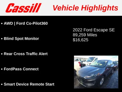 Another view of 2022 Ford Escape SE for sale in Cedar Rapids, IA at Cassill Motors