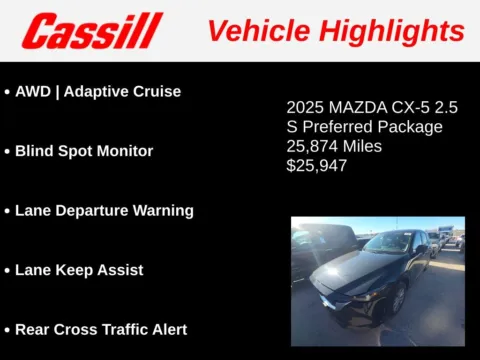 Another view of 2025 Mazda CX-5 2.5 S Preferred Package for sale in Cedar Rapids, IA at Cassill Motors