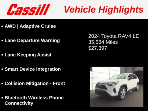 Another view of 2024 Toyota RAV4 LE for sale in Cedar Rapids, IA at Cassill Motors