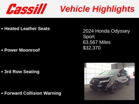 Another view of 2024 Honda Odyssey Sport for sale in Cedar Rapids, IA at Cassill Motors