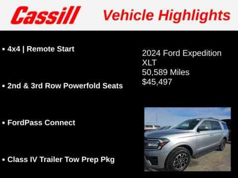 Another view of 2024 Ford Expedition XLT for sale in Cedar Rapids, IA at Cassill Motors