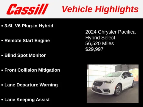Another view of 2024 Chrysler Pacifica Hybrid Select for sale in Cedar Rapids, IA at Cassill Motors