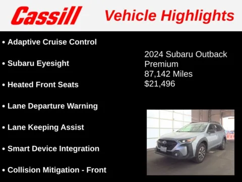 Another view of 2024 Subaru Outback Premium for sale in Cedar Rapids, IA at Cassill Motors