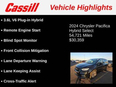 Another view of 2024 Chrysler Pacifica Hybrid Select for sale in Cedar Rapids, IA at Cassill Motors