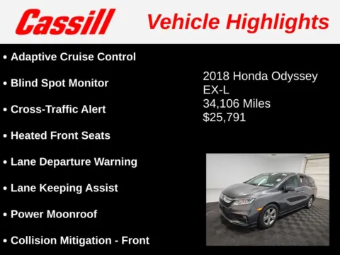 Another view of 2018 Honda Odyssey EX-L for sale in Cedar Rapids, IA at Cassill Motors