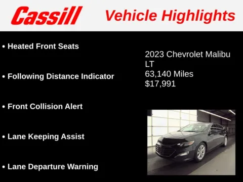 Another view of 2023 Chevrolet Malibu LT for sale in Cedar Rapids, IA at Cassill Motors