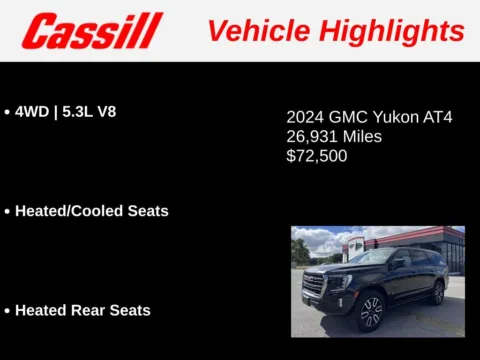 Another view of 2024 GMC Yukon AT4 for sale in Cedar Rapids, IA at Cassill Motors