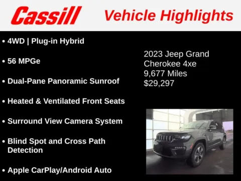 Another view of 2023 Jeep Grand Cherokee 4xe for sale in Cedar Rapids, IA at Cassill Motors