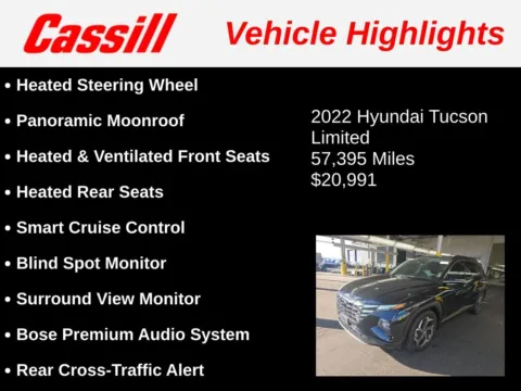 Another view of 2022 Hyundai Tucson Limited for sale in Cedar Rapids, IA at Cassill Motors