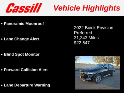 Another view of 2022 Buick Envision Preferred for sale in Cedar Rapids, IA at Cassill Motors