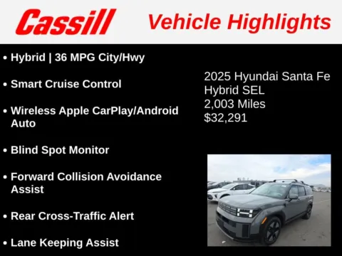 Another view of 2025 Hyundai Santa Fe Hybrid SEL for sale in Cedar Rapids, IA at Cassill Motors
