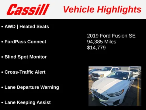 Another view of 2019 Ford Fusion SE for sale in Cedar Rapids, IA at Cassill Motors