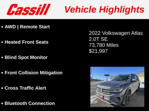 Another view of 2022 Volkswagen Atlas 2.0T SE w/Technology for sale in Cedar Rapids, IA at Cassill Motors