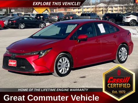 Red 2021 Toyota Corolla LE for sale in Cedar Rapids, IA
