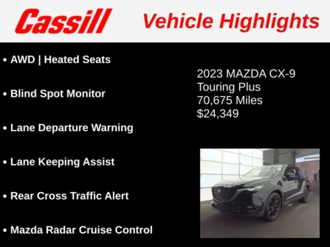 Another view of 2023 Mazda CX-9 Touring Plus for sale in Cedar Rapids, IA at Cassill Motors