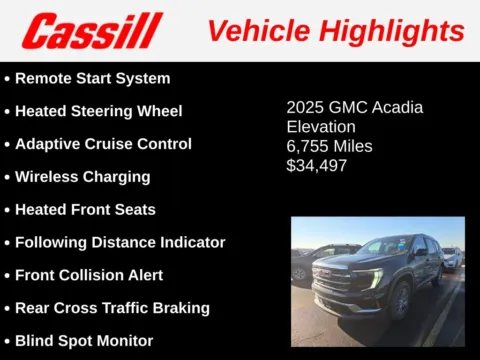Another view of 2025 GMC Acadia Elevation for sale in Cedar Rapids, IA at Cassill Motors