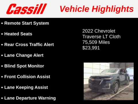 Another view of 2022 Chevrolet Traverse LT for sale in Cedar Rapids, IA at Cassill Motors