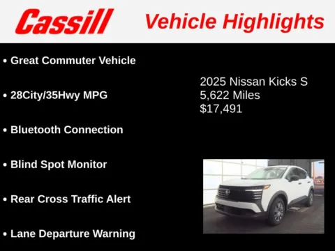 Another view of 2025 Nissan Kicks S for sale in Cedar Rapids, IA at Cassill Motors