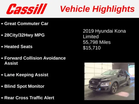 Another view of 2019 Hyundai Kona Limited for sale in Cedar Rapids, IA at Cassill Motors