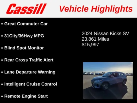 Another view of 2024 Nissan Kicks SV for sale in Cedar Rapids, IA at Cassill Motors