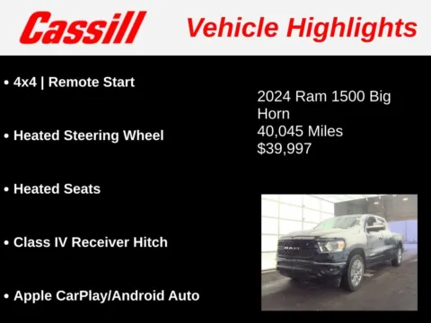 Another view of 2024 Ram 1500 Big Horn/Lone Star for sale in Cedar Rapids, IA at Cassill Motors