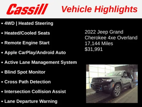 Another view of 2022 Jeep Grand Cherokee Overland 4xe for sale in Cedar Rapids, IA at Cassill Motors