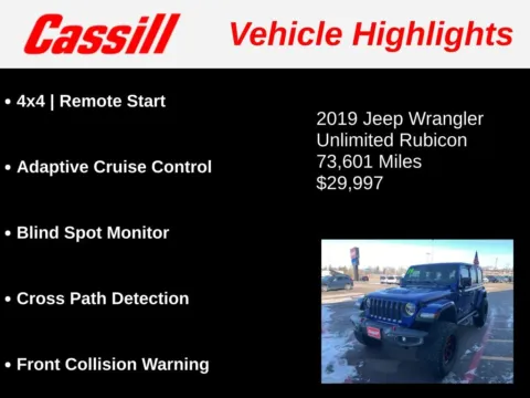 More photos of 2019 Jeep Wrangler Unlimited Rubicon at Cassill Motors, IA