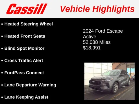Another view of 2024 Ford Escape Active for sale in Cedar Rapids, IA at Cassill Motors