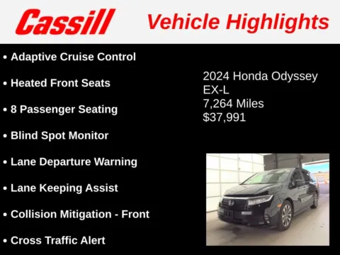 Another view of 2024 Honda Odyssey EX-L for sale in Cedar Rapids, IA at Cassill Motors
