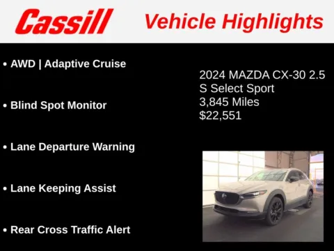 Another view of 2024 Mazda CX-30 2.5 S Select Sport for sale in Cedar Rapids, IA at Cassill Motors