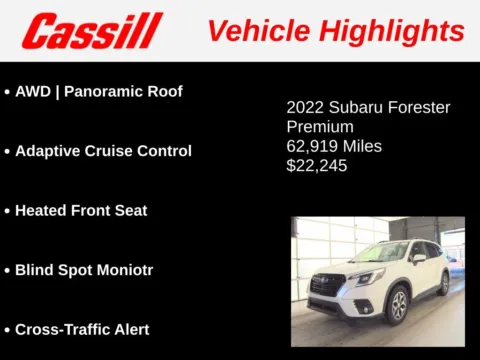 Another view of 2022 Subaru Forester Premium for sale in Cedar Rapids, IA at Cassill Motors