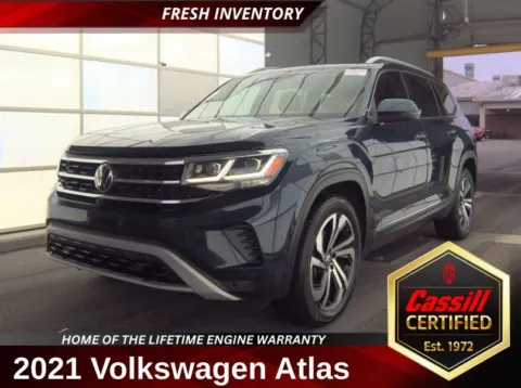 Blue 2021 Volkswagen Atlas SEL Premium for sale in Cedar Rapids, IA