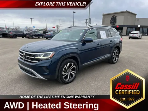Blue 2021 Volkswagen Atlas SEL Premium for sale in Cedar Rapids, IA