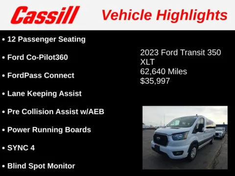 Another view of 2023 Ford Transit-350 XLT for sale in Cedar Rapids, IA at Cassill Motors