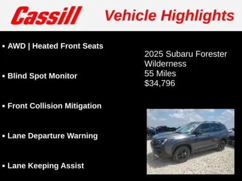 Another view of 2025 Subaru Forester Wilderness for sale in Cedar Rapids, IA at Cassill Motors